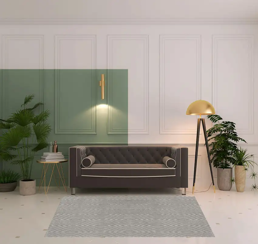 5' X 7' Gray Trellis Area Rug Photo 2