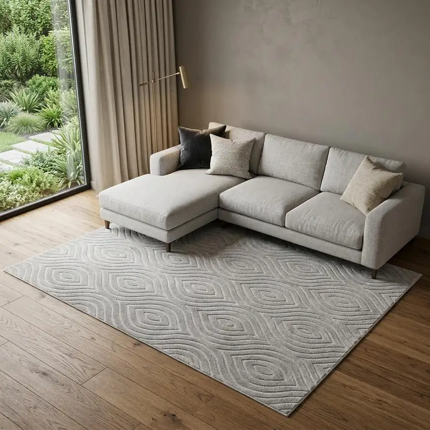 Gray Trellis Area Rug Photo 1