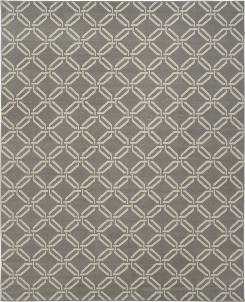 Gray Trellis Power Loom Area Rug Photo 5