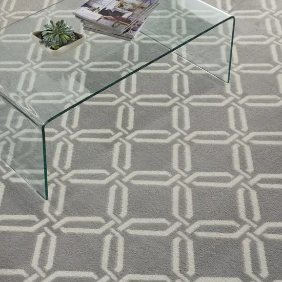 Gray Trellis Power Loom Area Rug Photo 9