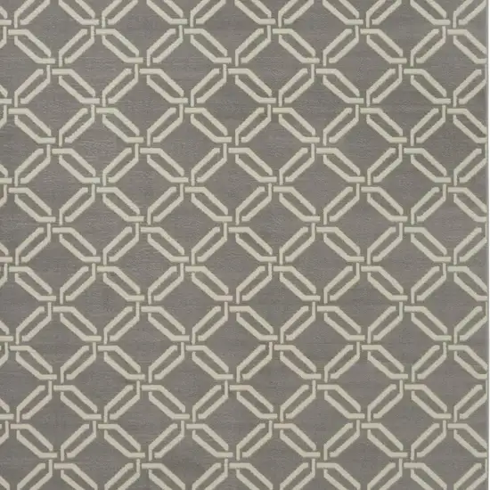 Gray Trellis Power Loom Area Rug Photo 4
