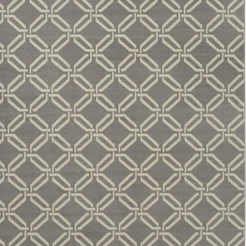 Gray Trellis Power Loom Area Rug Photo 4