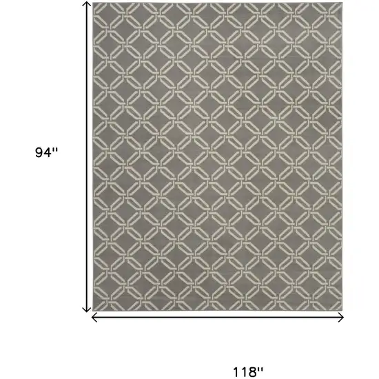 Gray Trellis Power Loom Area Rug Photo 3