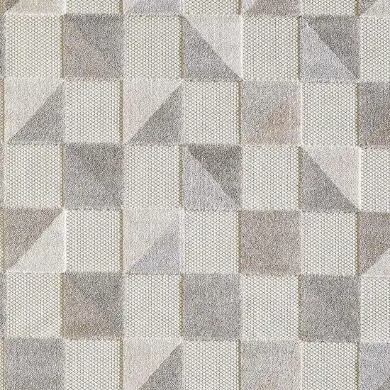 Gray Geometric Stain Resistant Indoor Outdoor Area Rug Photo 3