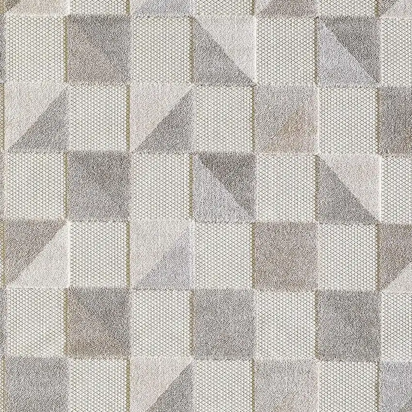 Gray Geometric Stain Resistant Indoor Outdoor Area Rug Photo 3