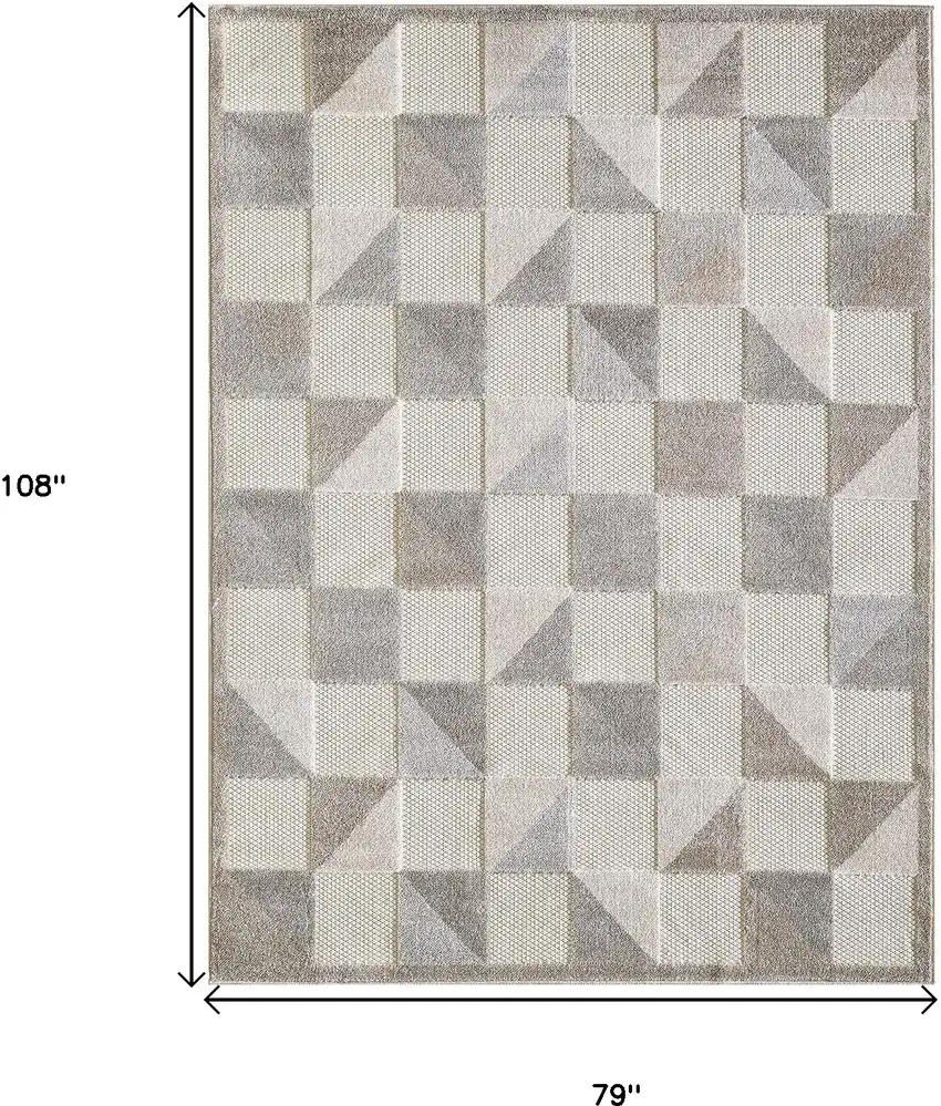 Gray Triangle Indoor Outdoor Area Rug Photo 8
