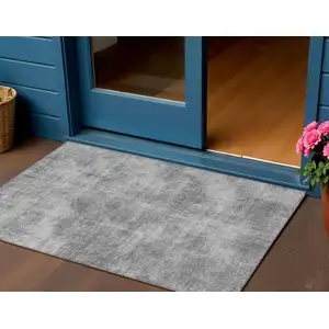 Photo of Gray Washable Indoor Outdoor Area Rug