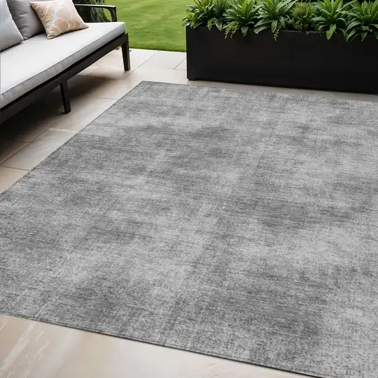 Gray Washable Indoor Outdoor Area Rug Photo 1