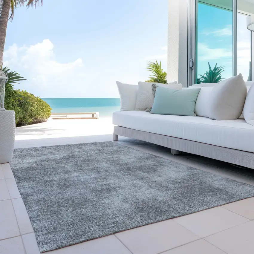 Gray Washable Indoor Outdoor Area Rug Photo 9