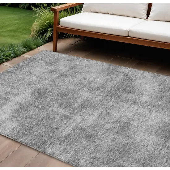Gray Washable Indoor Outdoor Area Rug Photo 1