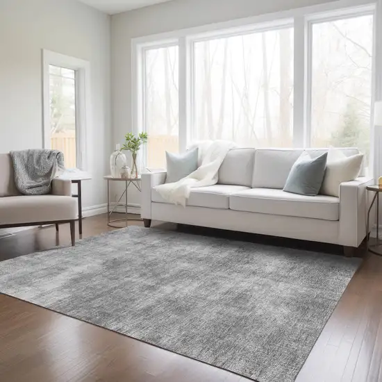 Gray Washable Indoor Outdoor Area Rug Photo 9