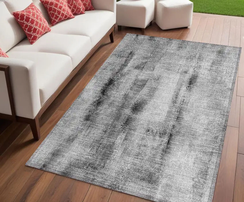 Gray Washable Non Skid Indoor Outdoor Area Rug Photo 1