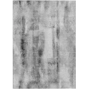 Photo of Gray Washable Non Skid Indoor Outdoor Area Rug