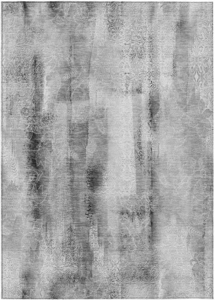 Gray Washable Non Skid Indoor Outdoor Area Rug Photo 2