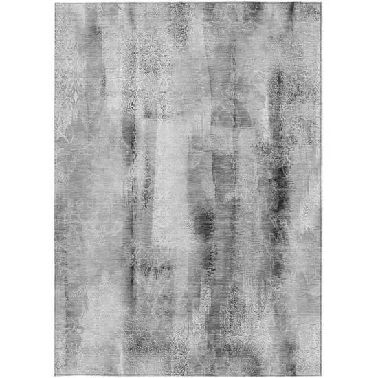 Gray Washable Non Skid Indoor Outdoor Area Rug Photo 3