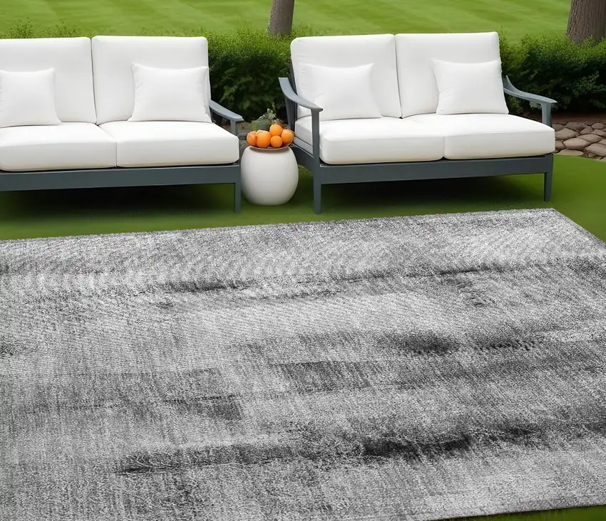 Gray Washable Non Skid Indoor Outdoor Area Rug Photo 1