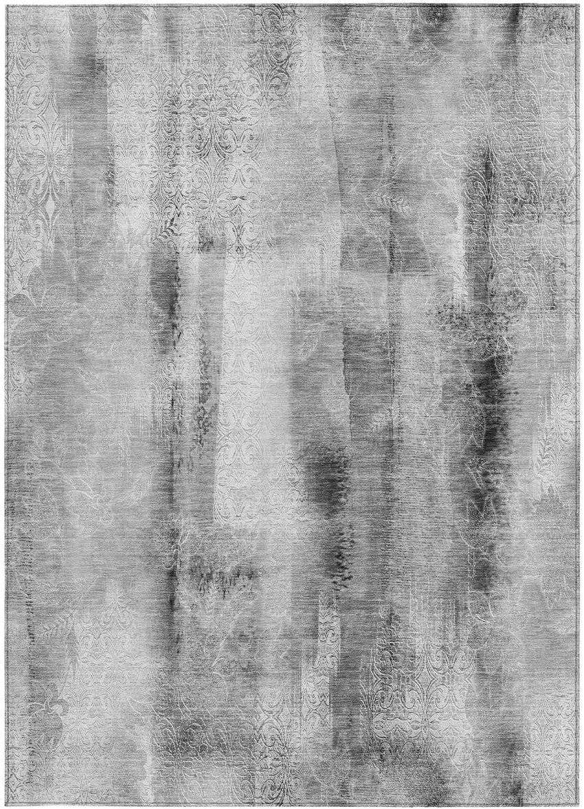 Gray Washable Non Skid Indoor Outdoor Area Rug Photo 5