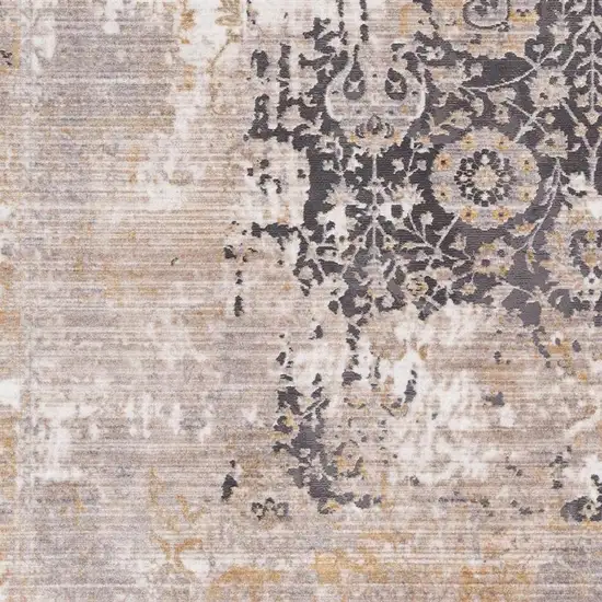 Gray and Ivory Oriental Power Loom Area Rug Photo 7