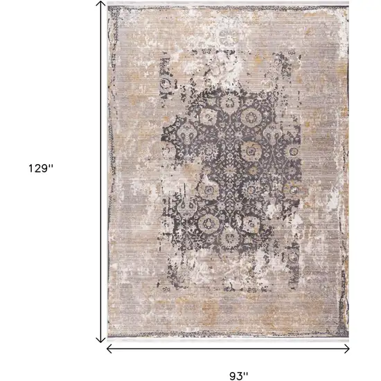 Gray and Ivory Oriental Non Skid Area Rug Photo 3