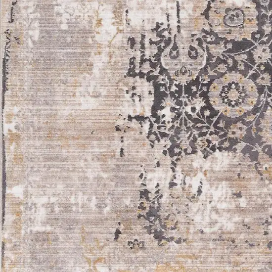 Gray and Ivory Oriental Non Skid Area Rug Photo 7