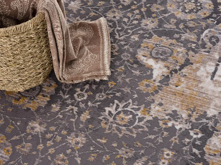 Gray Washed Out Persian Runner Rug Photo 5