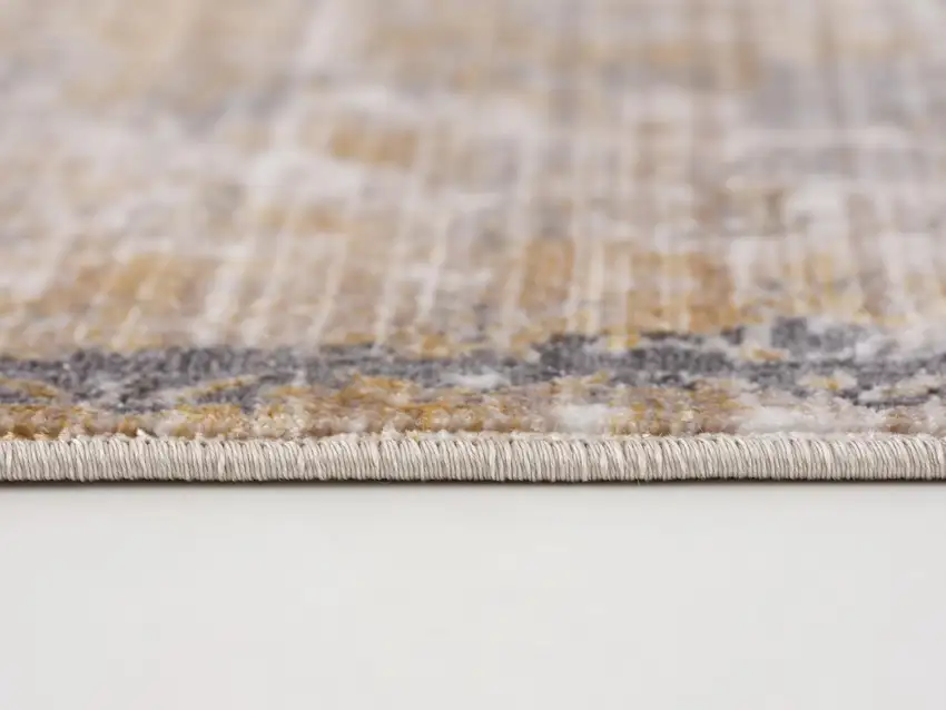 10' Gray And Ivory Oriental Runner Rug Photo 3