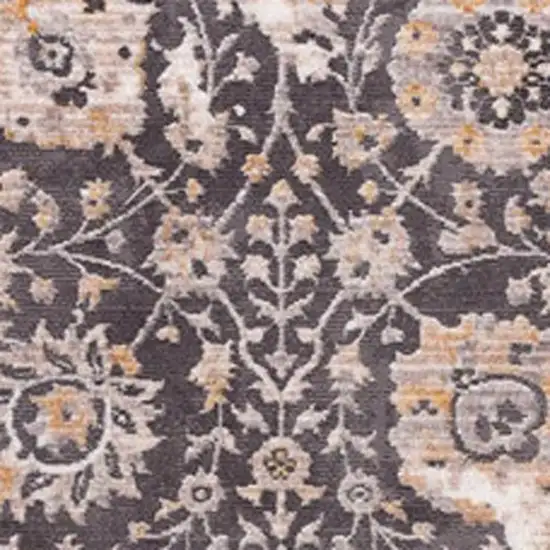 20' Gray And Ivory Oriental Runner Rug Photo 4