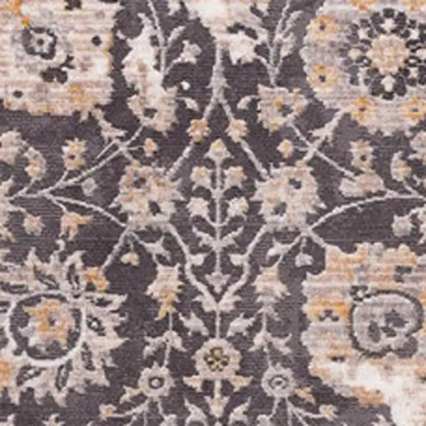 20' Gray And Ivory Oriental Runner Rug Photo 4