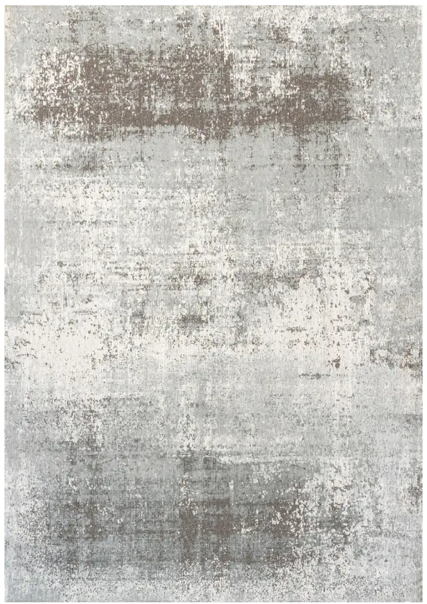 Gray White And Brown Abstract Washable Area Rug With UV Protection Photo 2