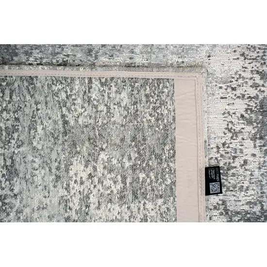 Gray White And Brown Abstract Washable Area Rug With UV Protection Photo 9