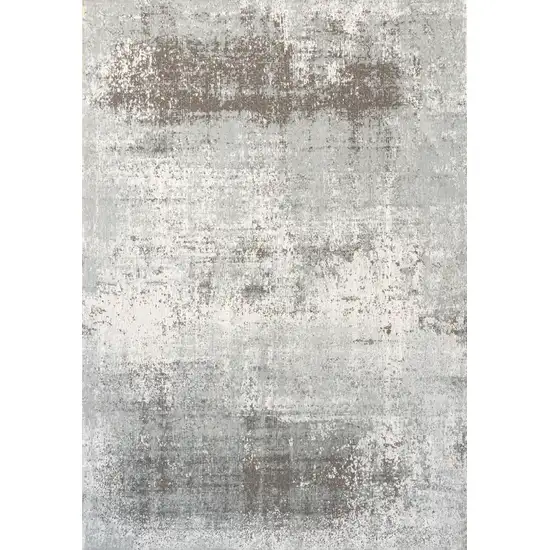 Gray White And Brown Abstract Washable Area Rug With UV Protection Photo 4