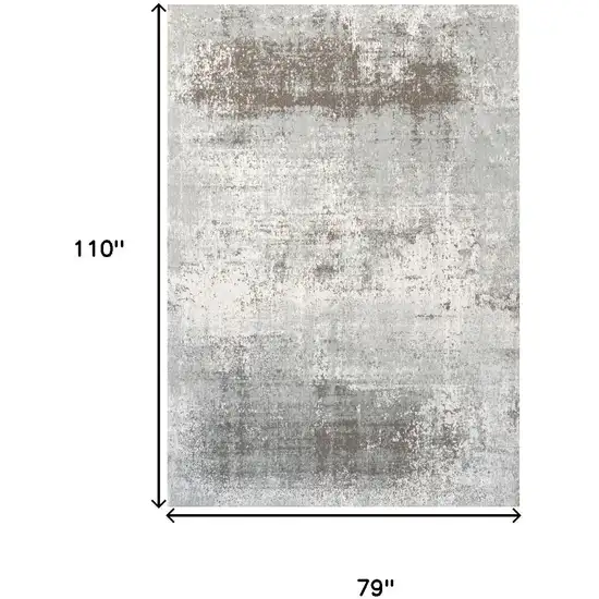Gray White And Brown Abstract Washable Area Rug With UV Protection Photo 8