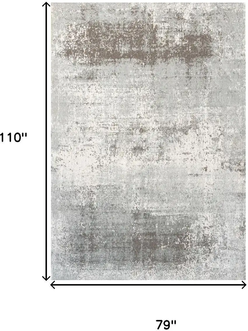 Gray White And Brown Abstract Washable Area Rug With UV Protection Photo 8