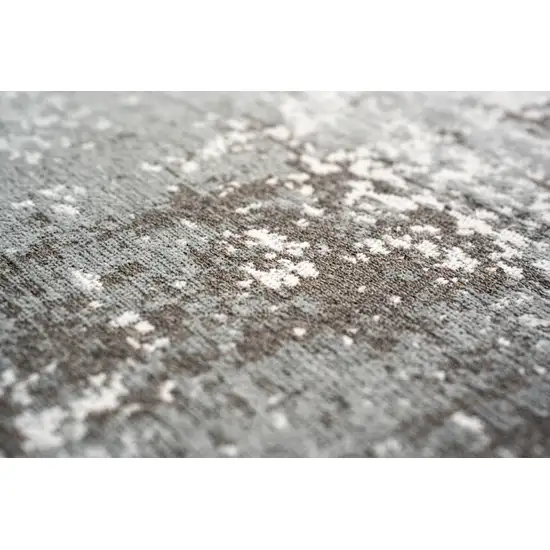 Gray White And Brown Abstract Washable Area Rug With UV Protection Photo 7