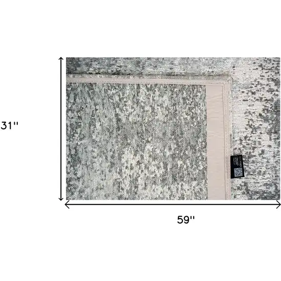 Gray White And Brown Abstract Washable Area Rug With UV Protection Photo 5