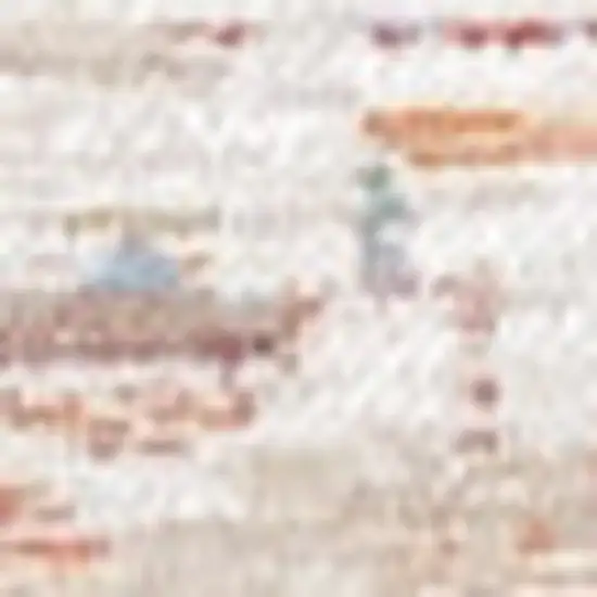 Gray White And Orange Tribal Washable Area Rug With UV Protection Photo 7