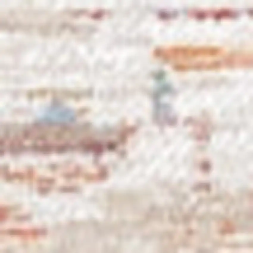 Gray White And Orange Tribal Washable Area Rug With UV Protection Photo 7