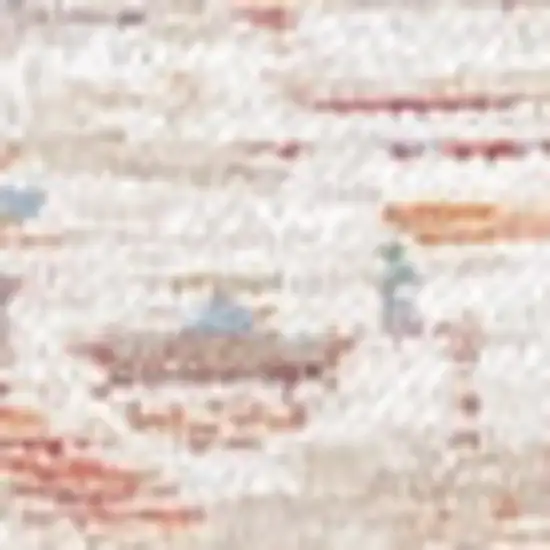 Gray White And Orange Tribal Washable Area Rug With UV Protection Photo 8