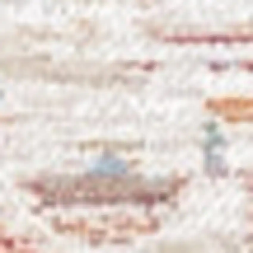 Gray White And Orange Tribal Washable Area Rug With UV Protection Photo 7