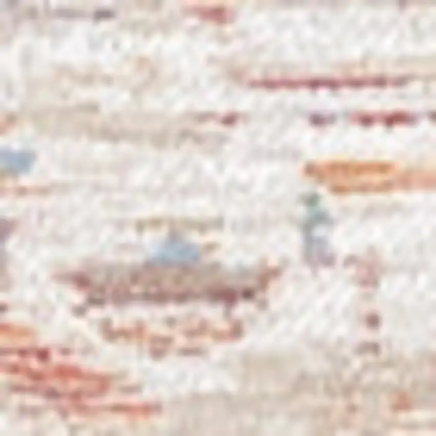 Gray White And Orange Tribal Washable Area Rug With UV Protection Photo 8