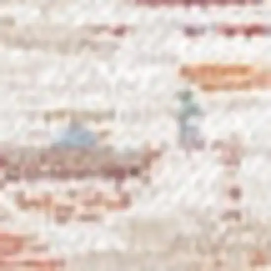 Gray White And Orange Tribal Washable Area Rug With UV Protection Photo 7