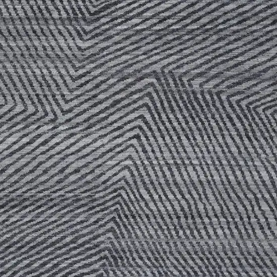 Gray Wool Abstract Hand Knotted Area Rug Photo 4
