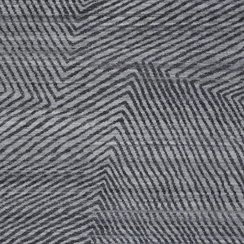 Gray Wool Abstract Hand Knotted Area Rug Photo 4