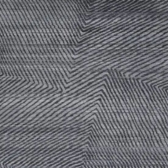 Gray Wool Abstract Hand Knotted Area Rug Photo 5
