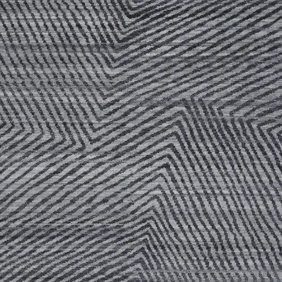 Gray Wool Abstract Hand Knotted Area Rug Photo 4