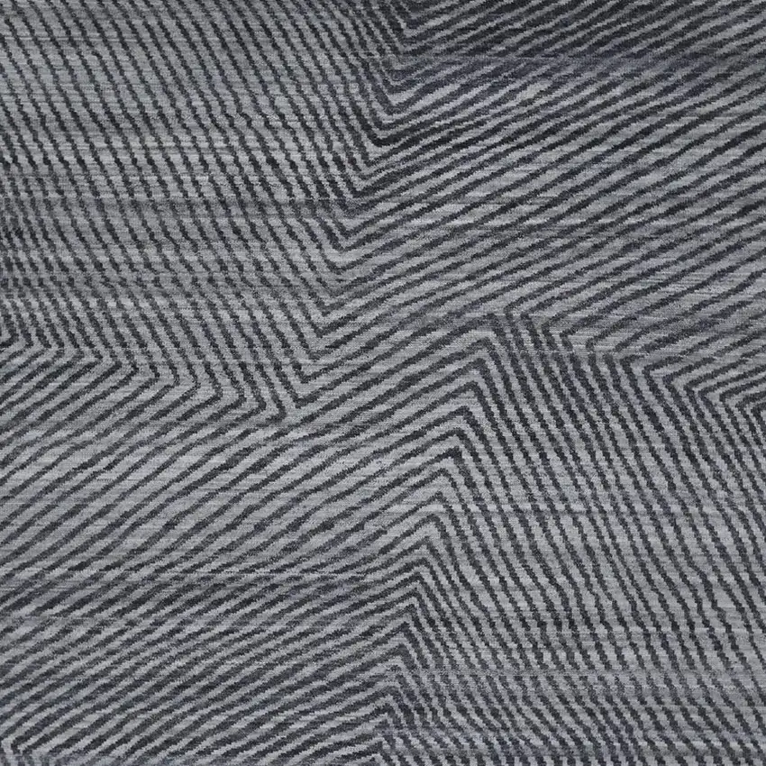 Gray Wool Abstract Hand Knotted Area Rug Photo 5