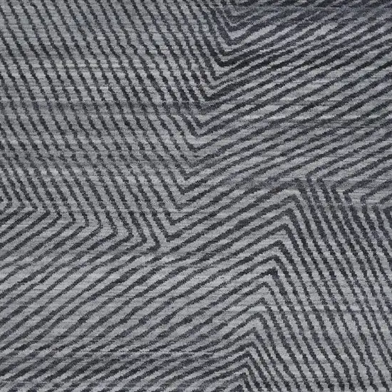 Gray Wool Abstract Hand Knotted Area Rug Photo 4