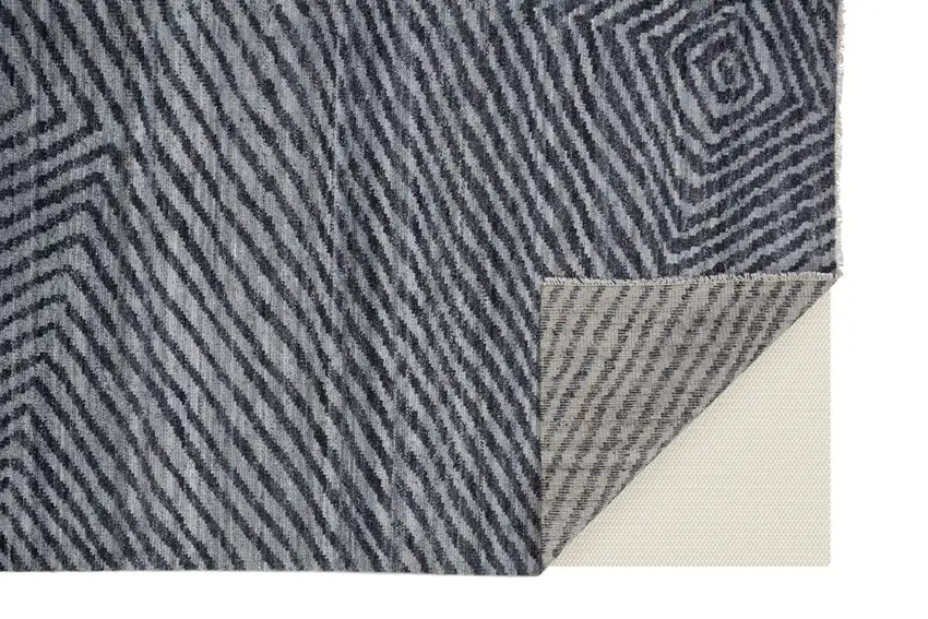 Gray Wool Abstract Hand Knotted Area Rug Photo 6