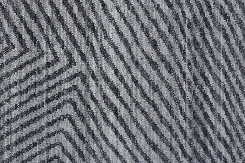 Gray Wool Abstract Hand Knotted Area Rug Photo 9