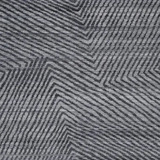 Gray Wool Abstract Hand Knotted Area Rug Photo 4